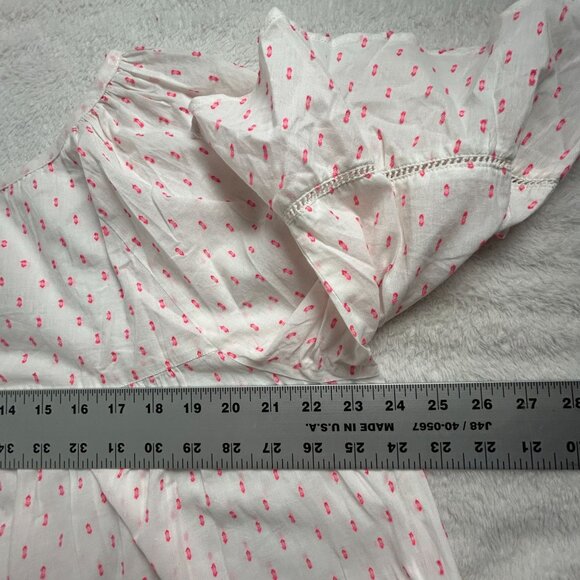 Charlie Paige Womens Pink Polka Dot Ruffle Sleeve Blouse Top XL 100% Cotton New - Picture 7 of 8